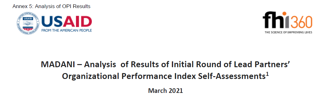 Screenshot of MADANI Organizational Performance Index report cover